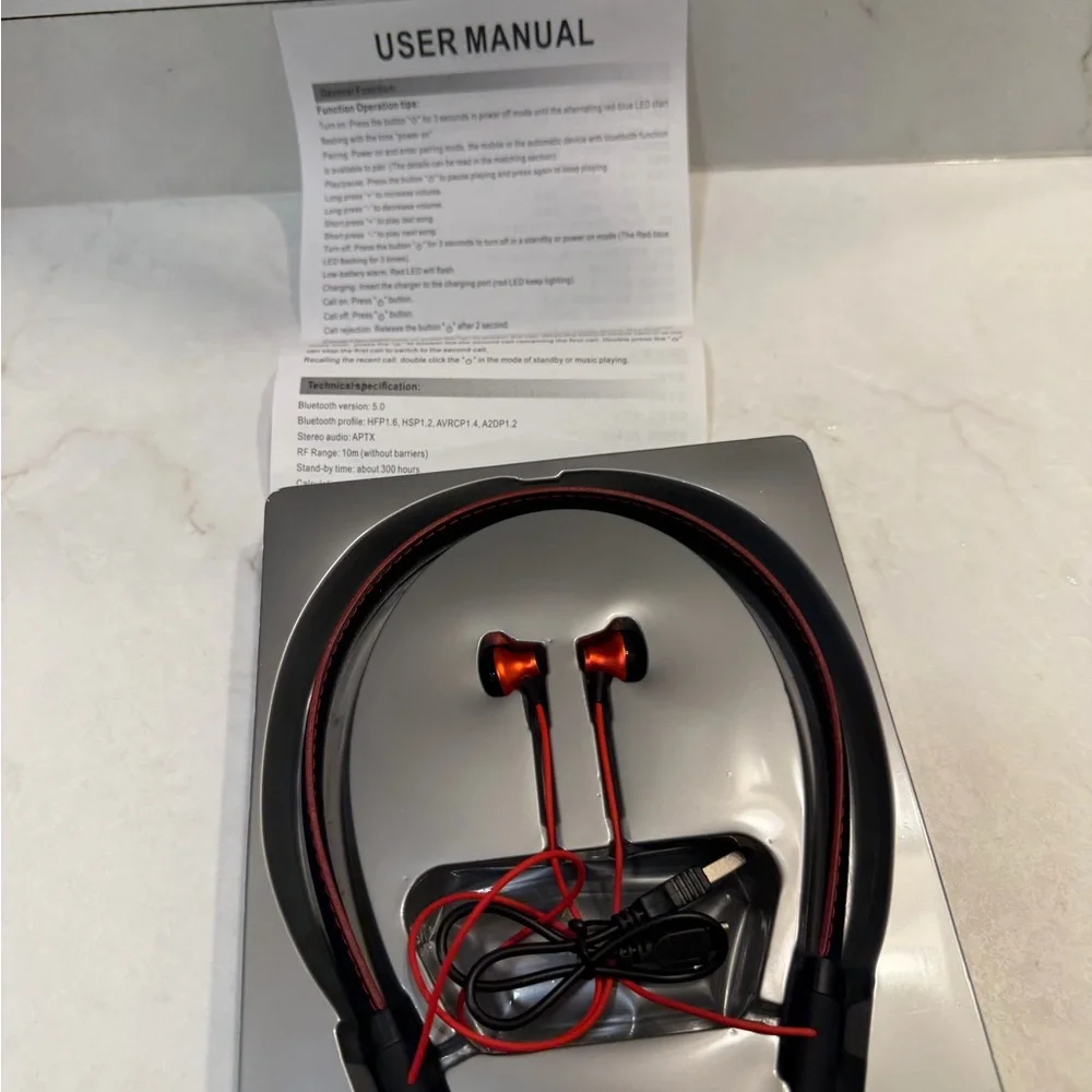 G8 Neckband Sport Earphones -‎ Red and Black